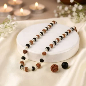 Divine Rudraksha & Karungali Mala with Premium Gold Plating